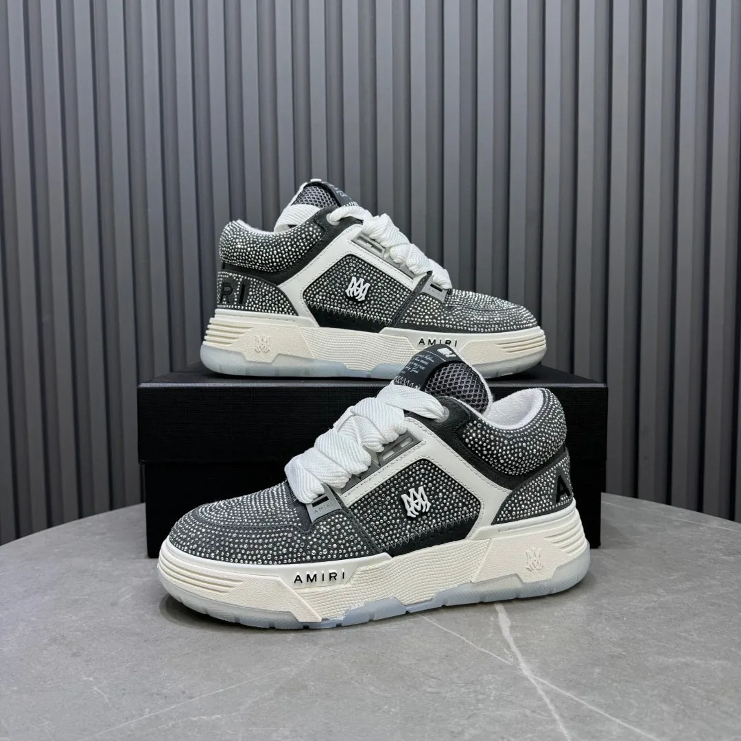 Men's men's shoes 💰800 AMIRI Amir Couple's new hot brick high street sneakers with bone sports shoes, toe-layer cowhide upper, upper side bones, purely hand-stitched, with good three-dimensional effect, customized metal LOGO, code number 35-44 (45, 46 customized)